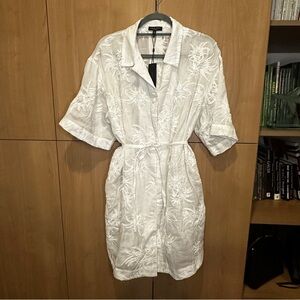 Rag & Bone Reed embroidered ramie shirtdress